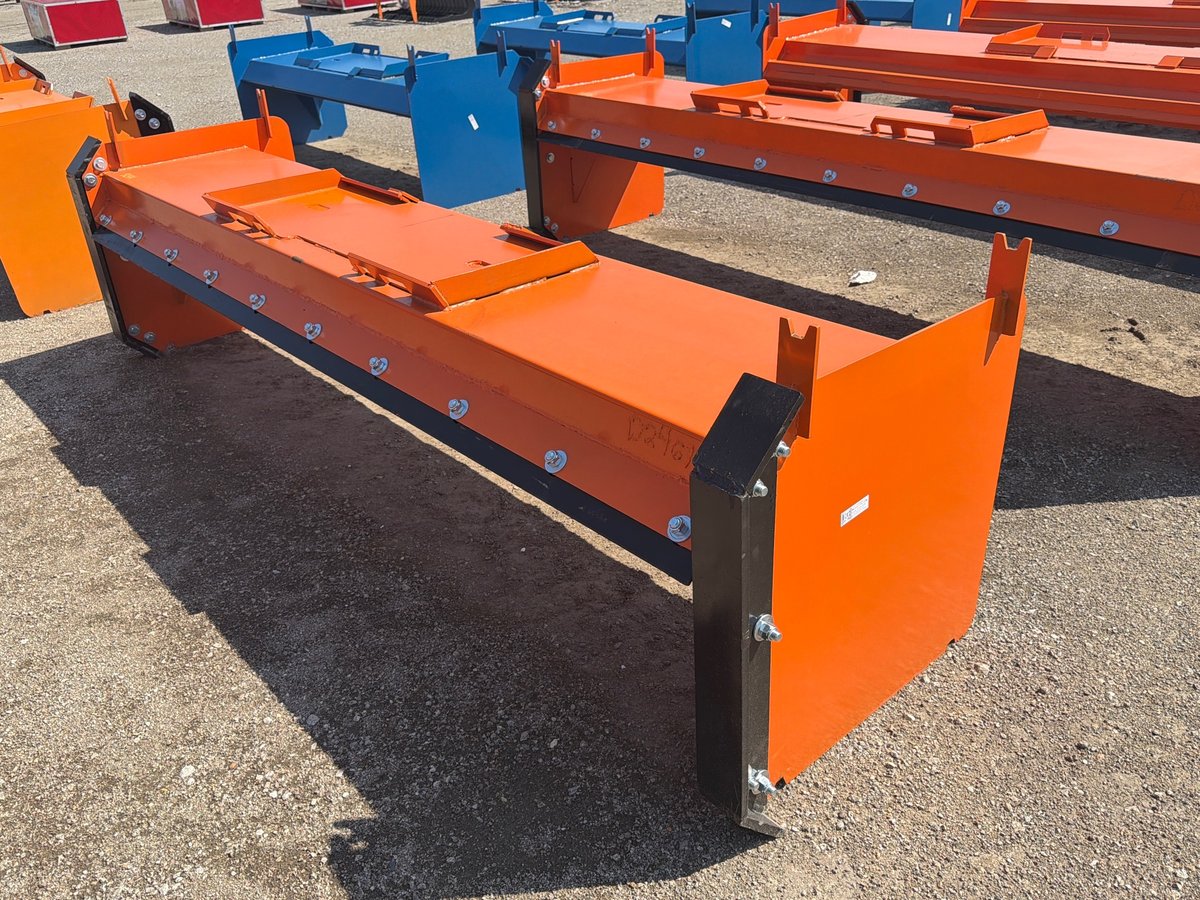 Kit Containers 10' Skid Steer Pusher With Replaceable Shoes and Blade