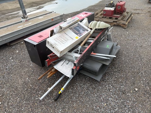Pallet of Shovels, Storage Cabinet and Yard Tools — photo 2