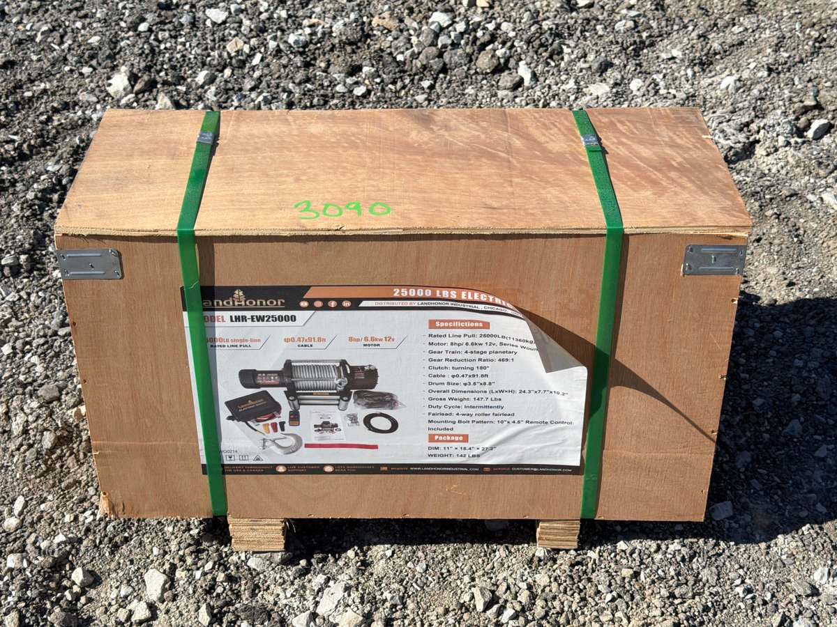 LandHonor LHR-EW25000 25,000 lb 12V Electric Winch (Unused)