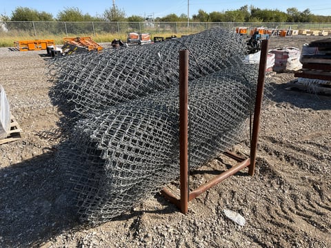 Approx. 3 Rolls of Galvanized Chain Link Fence Fabric on Steel Rack — photo 2