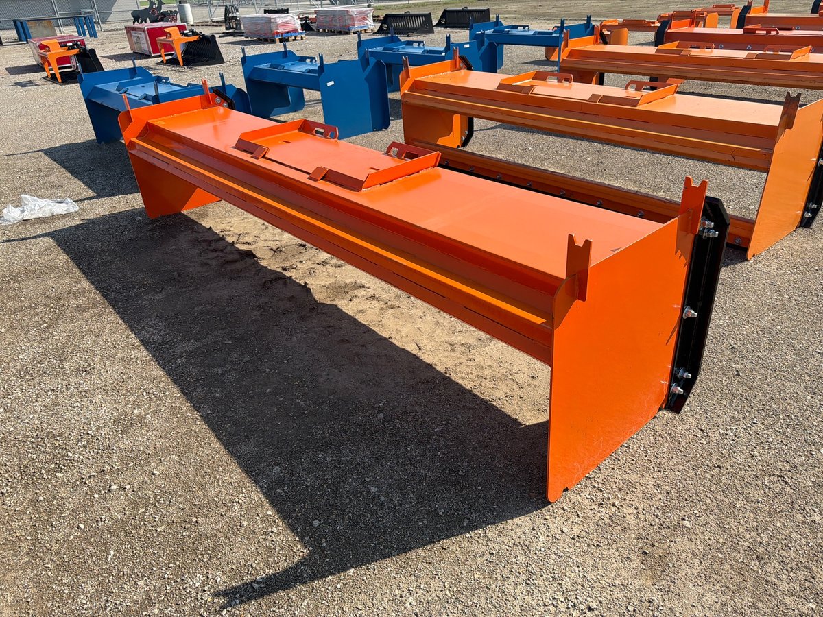 Kit Containers 12' Skid Steer Pusher With Replaceable Shoes and Blade