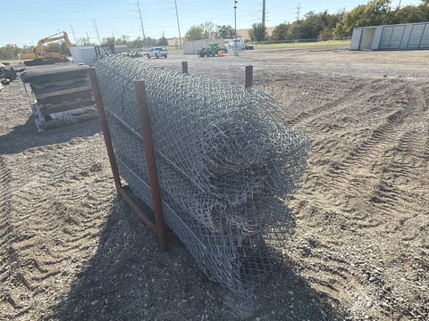 Approx. 3 Rolls of Galvanized Chain Link Fence Fabric on Steel Rack — photo 3