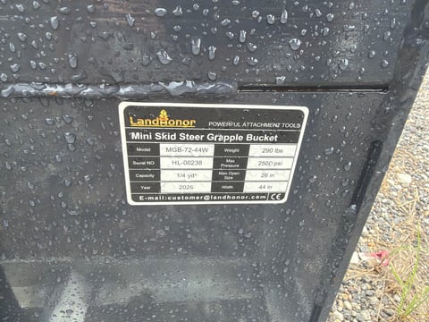 LandHonor MGB-72-44W 44in Mini Skid Steer Grapple Bucket — photo 5