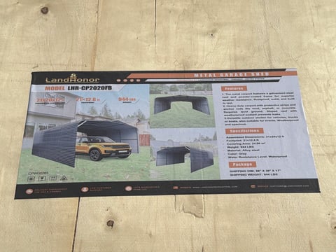 LandHonor LHR-CP2020FB 21ft x 20ft x 12ft Metal Garage Shed (Unused) — photo 5