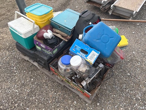 Pallet of Water Jugs, Coolers and Hand Tools — photo 3