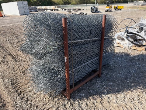 Approx. 3 Rolls of Galvanized Chain Link Fence Fabric on Steel Rack — photo 4