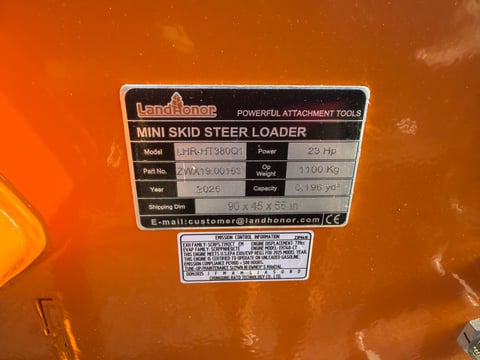 2025 LandHonor LHR-HT380Q1 Mini Skid Steer Loader (Unused) — photo 5