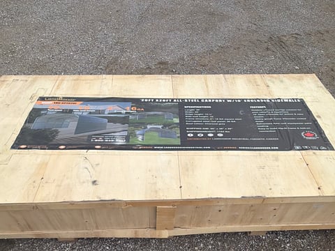 LandHonor LHR-CP2020 20ft x 20ft All-Steel Carport with 10ft Enclosed Sidewalls — photo 2