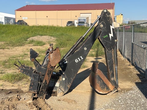 Backhoe Attachment with Bucket and Stabilizers — photo 1