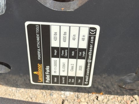 2025 LandHonor PF-11-3500G Skid Steer Pallet Forks (Unused) — photo 5