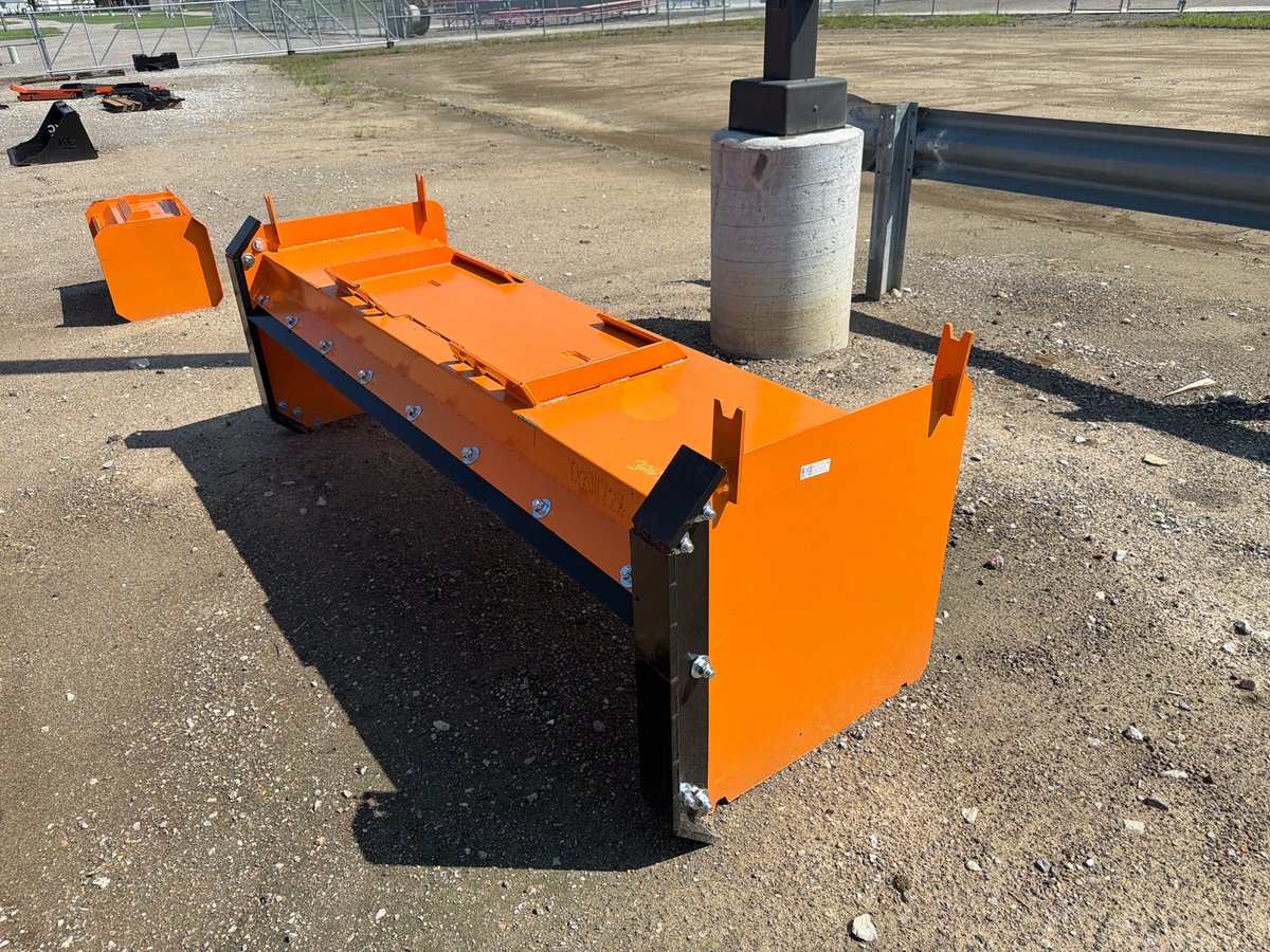 Kit Containers 8' Skid Steer Pusher With Replaceable Shoes and Blade