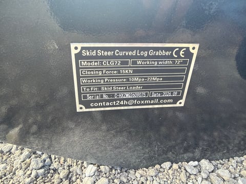 2026 Giyi Gy-CLG72 72in Skid Steer Hydraulic Root Grapple Rake (Unused) — photo 5