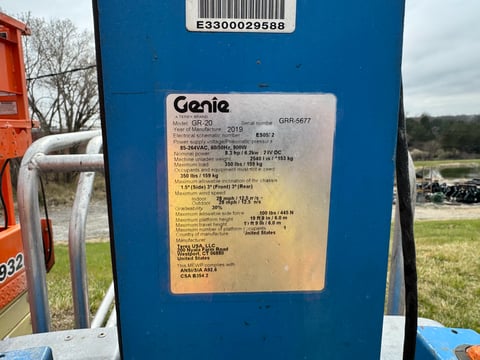 2019 Genie GR-20 Vertical Mast Lift Inoperable — photo 6