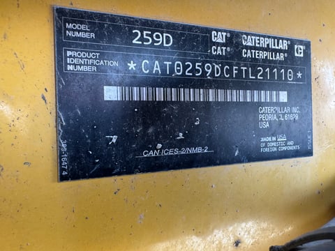 2018 Caterpillar 259D Two-Speed Compact Track Loader - Needs New Engine — photo 9