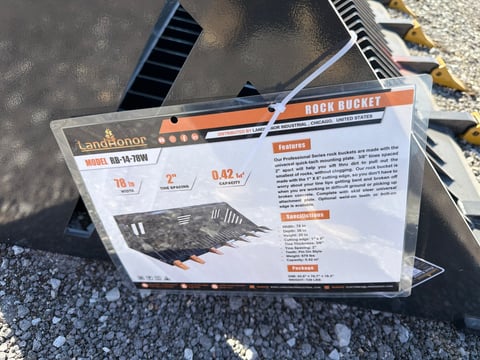 2026 LandHonor RB-14-72W 72in Skid Steer Rock Bucket (Unused) — photo 6