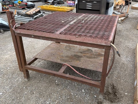 Steel Welding Table with Expanded Metal Top — photo 2
