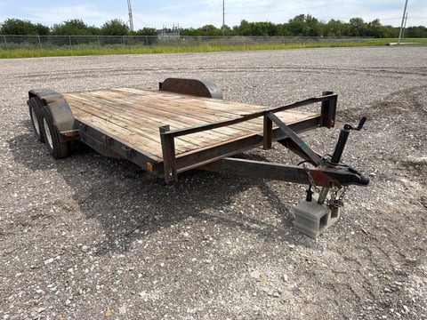 16ft 3in x 8ft 3in T/A Wood Deck Utility Trailer — photo 2