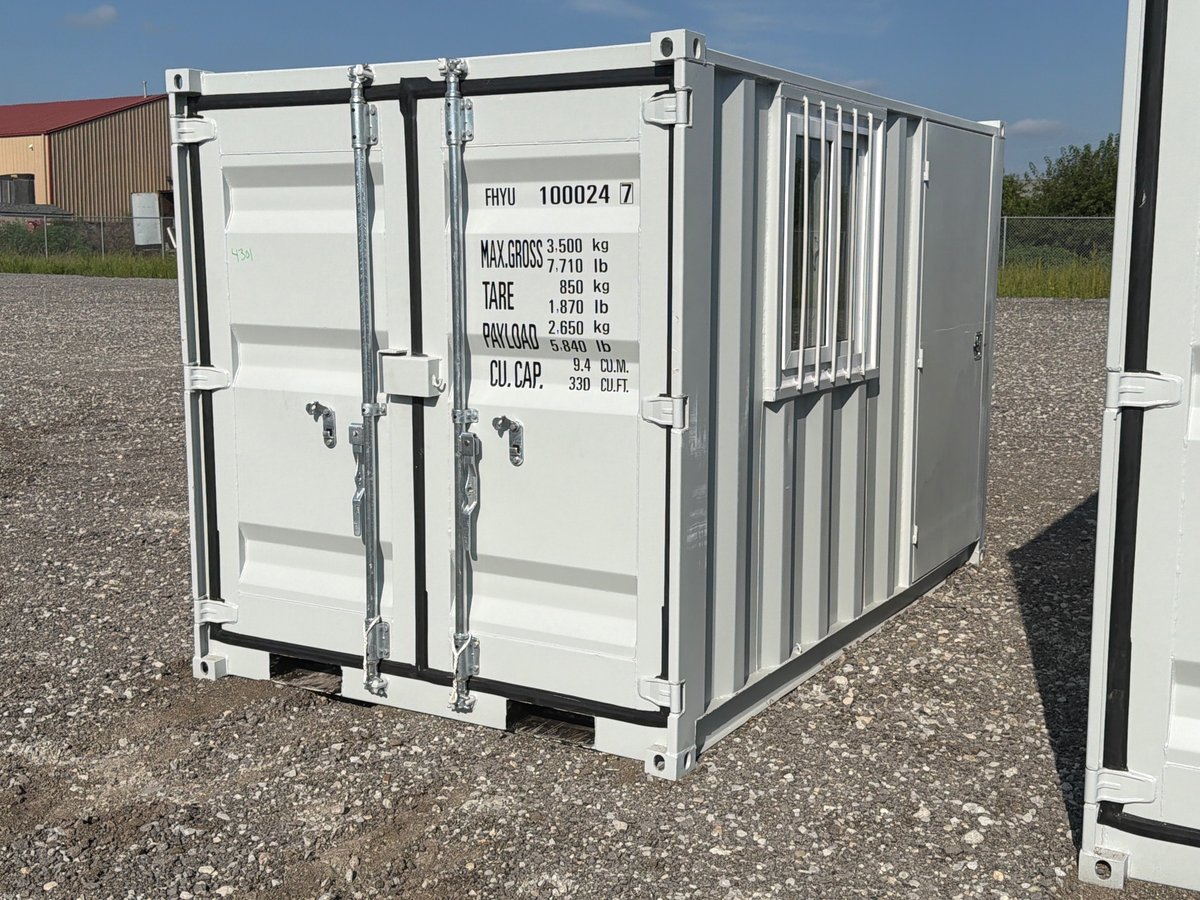 10ft Shipping Container with Window (One Trip, Unused)
