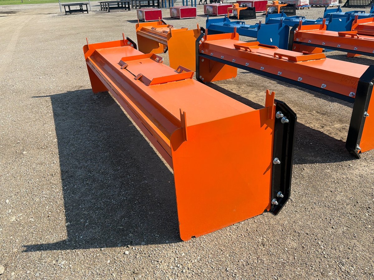 Kit Containers 12' Skid Steer Pusher With Replaceable Shoes and Blade