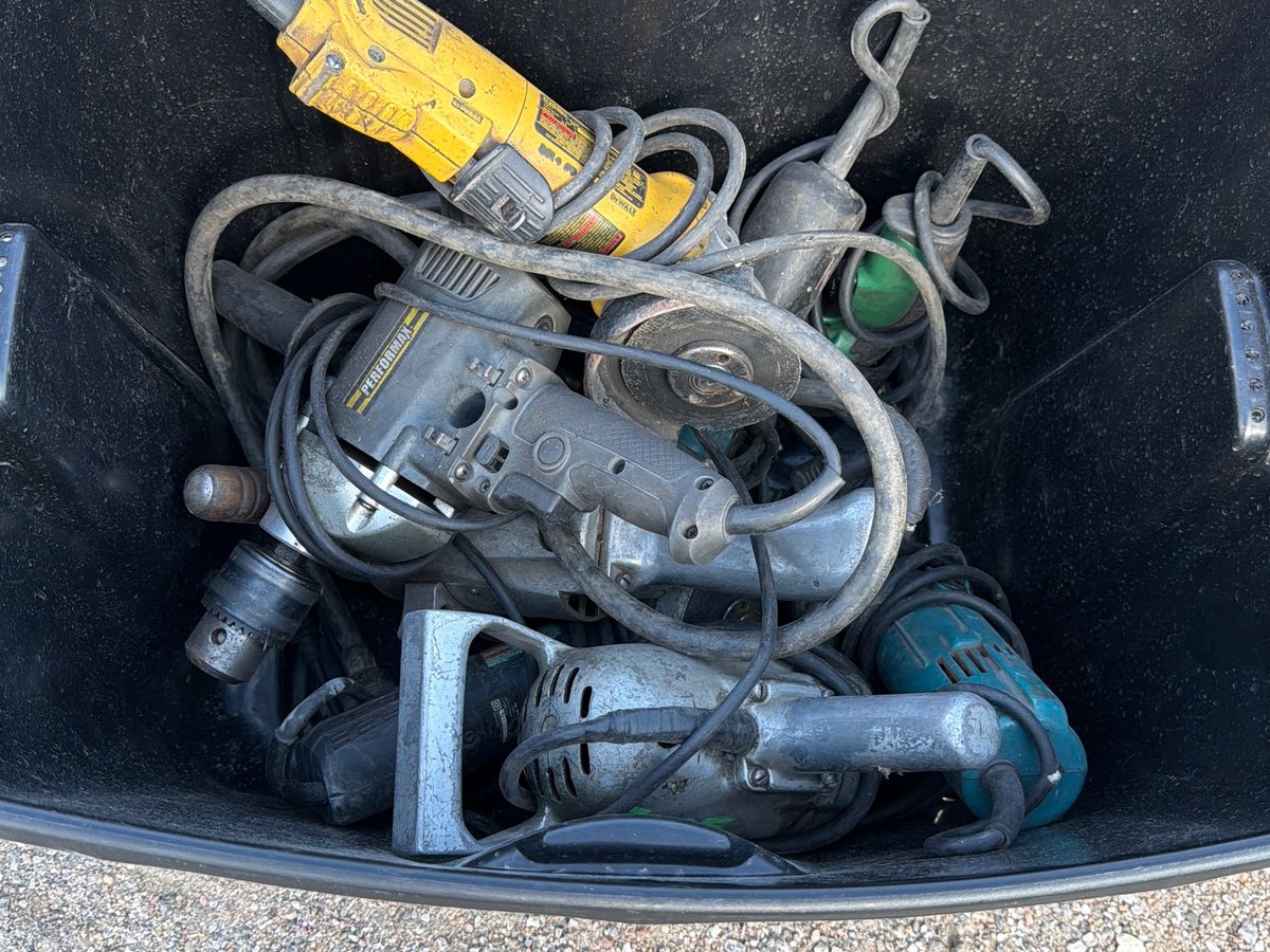 Lot of Used Corded Power Tools — Grinders and Drills
