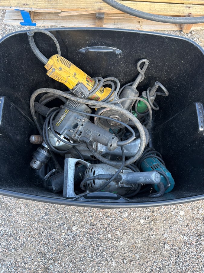 Lot of Used Corded Power Tools — Grinders and Drills