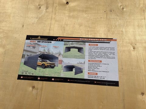 LandHonor LHR-CP2020FB 21ft x 20ft x 12ft Metal Garage Shed (Unused) — photo 5