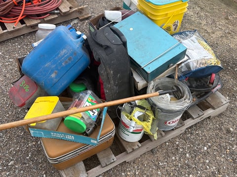 Pallet of Water Jugs, Coolers and Hand Tools — photo 2