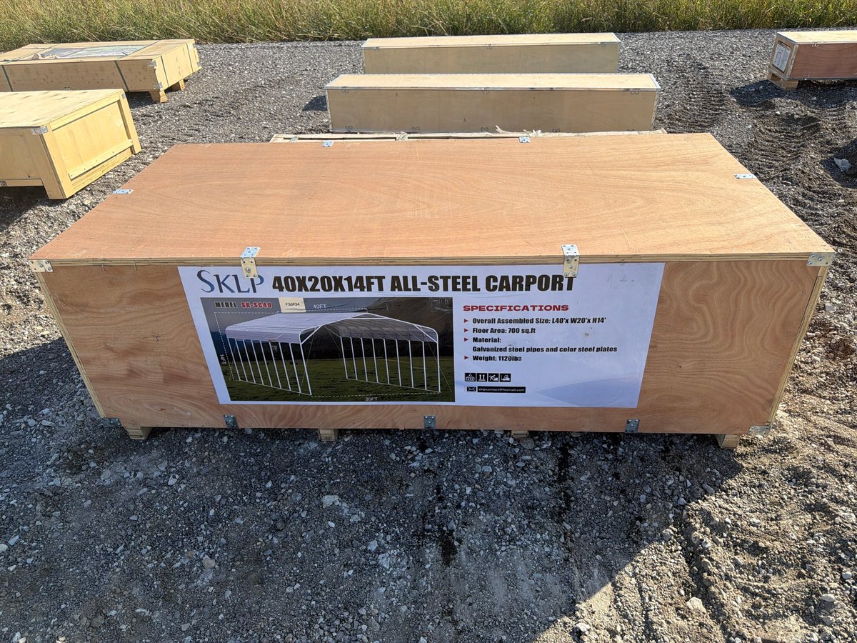 SKLP SK-SC40 40ft x 20ft x 14ft All-Steel Carport (Unused)