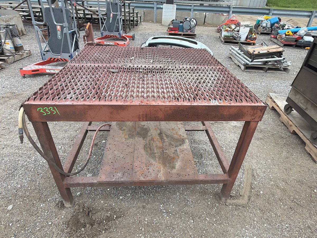 Steel Welding Table with Expanded Metal Top