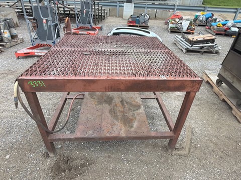 Steel Welding Table with Expanded Metal Top — photo 1