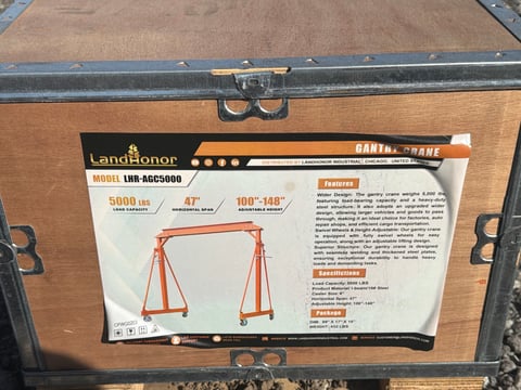 LandHonor LHR-AGC5000 5,000 LB Adjustable Height Gantry Crane (Unused) — photo 2