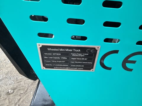 2026 Sdlool SL-MT800 Wheeled Mini Mixer Truck (Unused) — photo 7