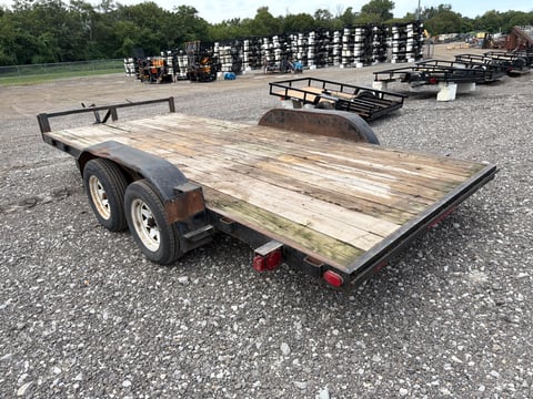 16ft 3in x 8ft 3in T/A Wood Deck Utility Trailer — photo 4