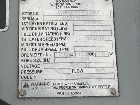2021 Thern 5PT30J Davit Crane with Electric Winch, 3,000 LB — photo 5
