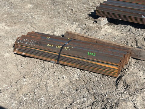 (58) 3in x 2in Steel Angle Iron, 49in Long — photo 1