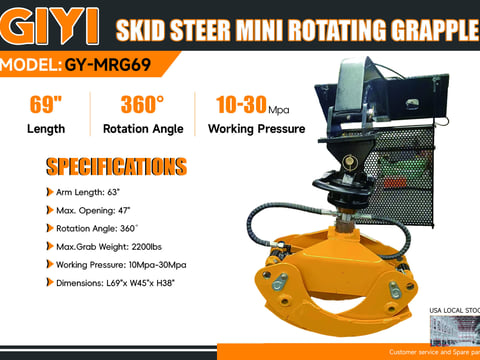 2026 Giyi Gy-MRG69 Mini Skid Steer Rotating Gripper (Unused) — photo 5
