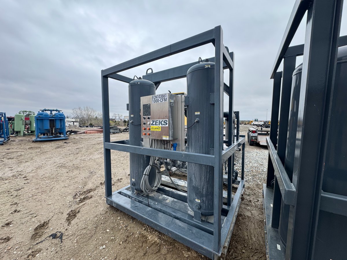 2019 ZEKS 1000CFM Eclipse Skid-Mounted Desiccant Air Dryer System
