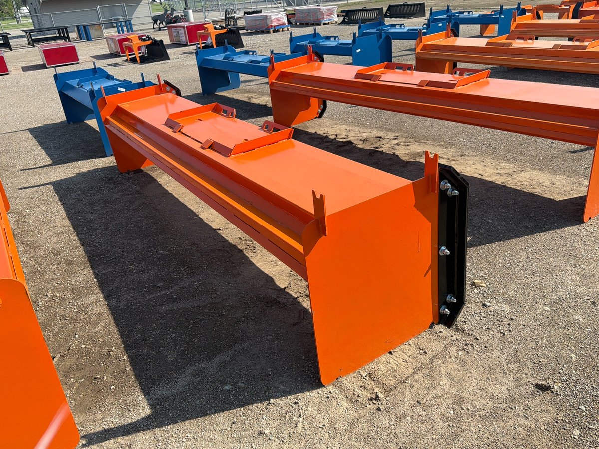 Kit Containers 12' Skid Steer Pusher With Replaceable Shoes and Blade