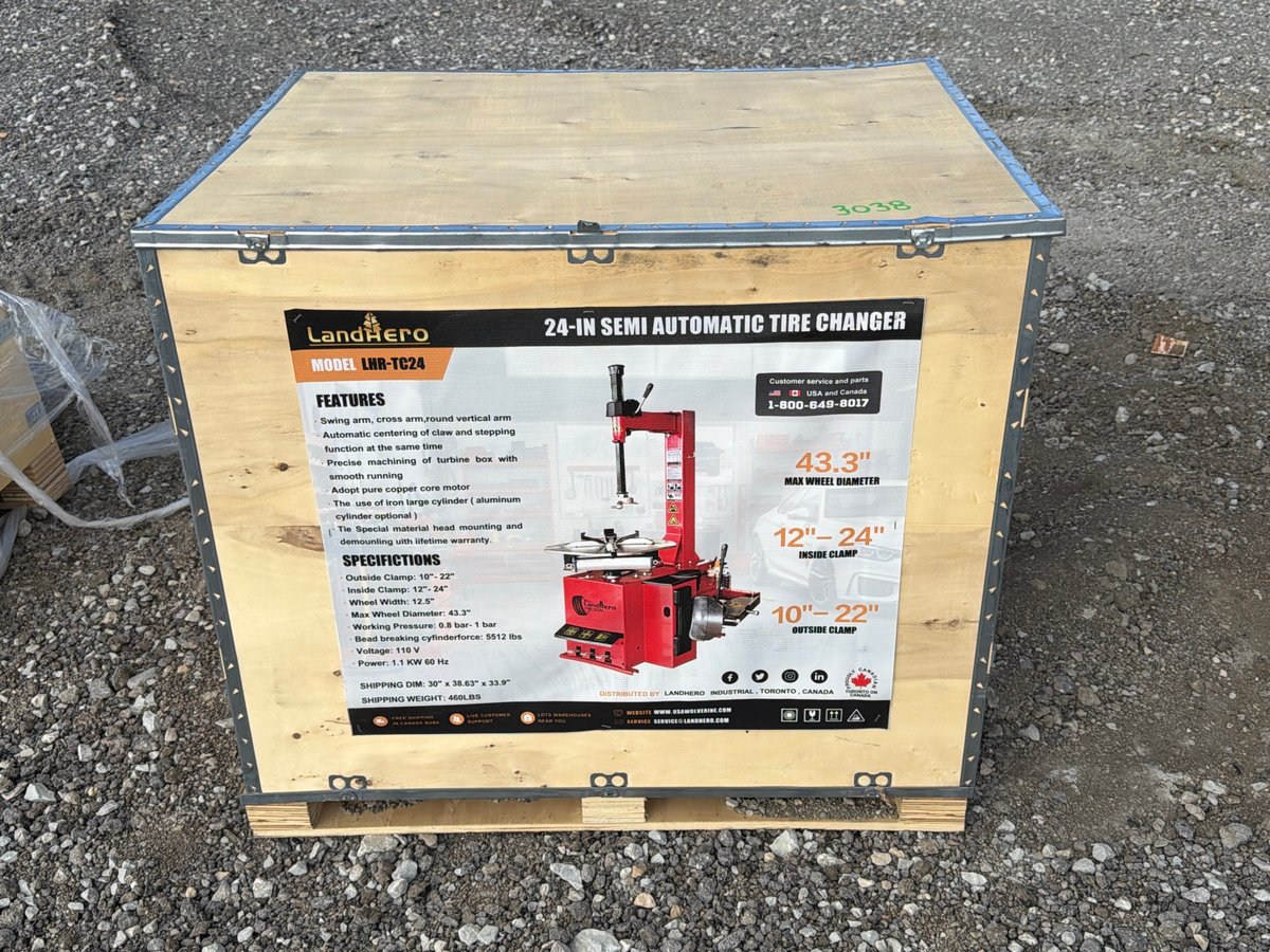 LandHero LHR-TC24 24-in Semi Automatic Tire Changer (Unused)
