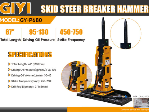 2026 Giyi Gy-P680 Skid Steer Breaker (Unused) — photo 6