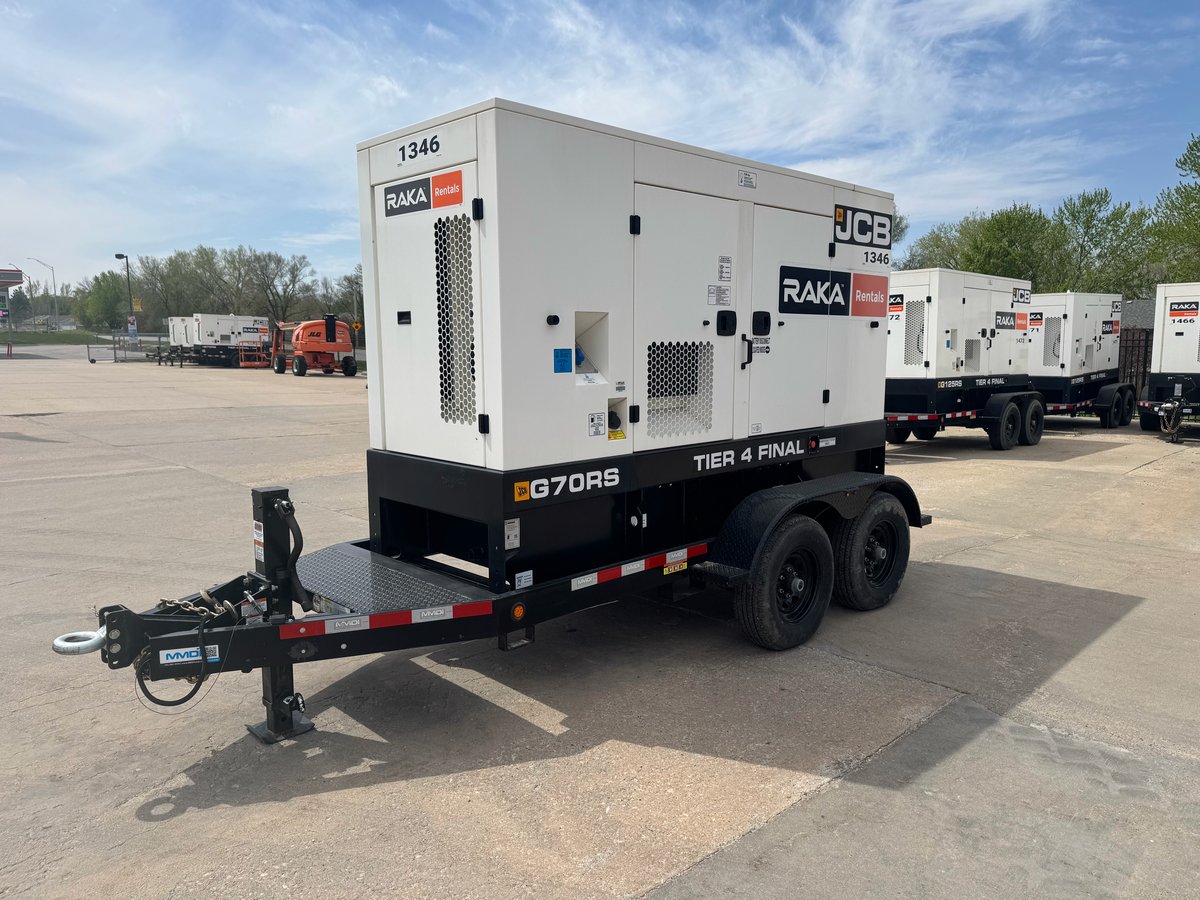 2022 JCB G70RST4F 70 kVA DIESEL TOWABLE GENERATOR