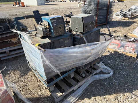 (2) Miller CP-302 CV/DC Mig Welders w/ Wire Feeders on Cart — photo 2