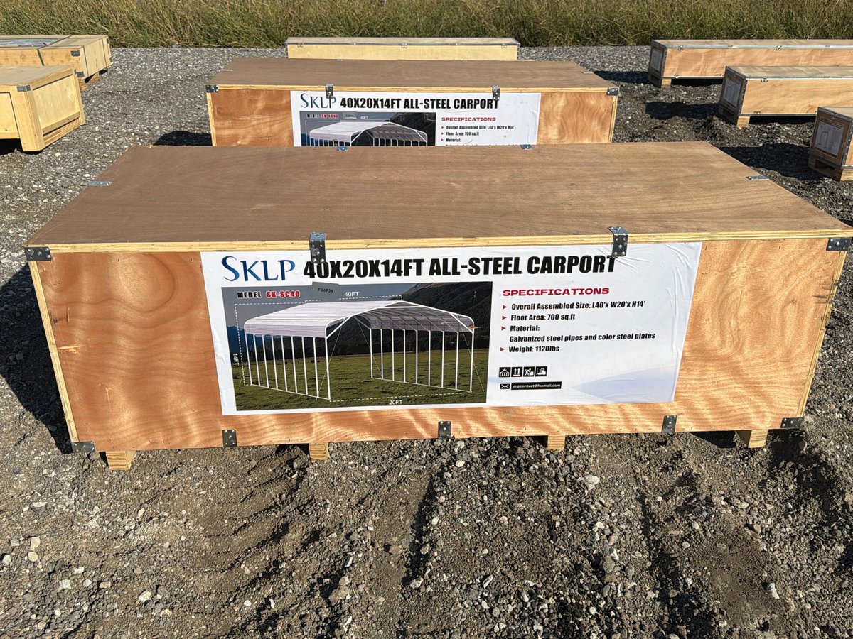 SKLP SK-SC40 40ft x 20ft x 14ft All-Steel Carport (Unused)