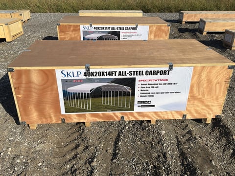 SKLP SK-SC40 40ft x 20ft x 14ft All-Steel Carport (Unused) — photo 1