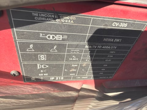 Lincoln Electric Idealarc CV-305 Mig Welder Power Source — photo 5