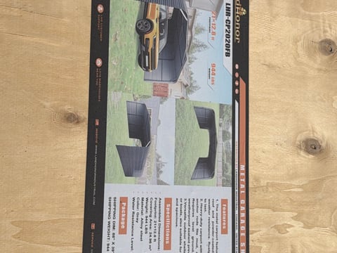 LandHonor LHR-CP2020FB 21ft x 20ft x 12ft Metal Garage Shed (Unused) — photo 5