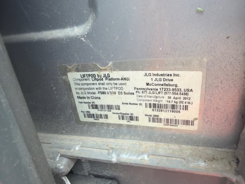 2012 JLG LiftPod FS80 D3 — photo 7