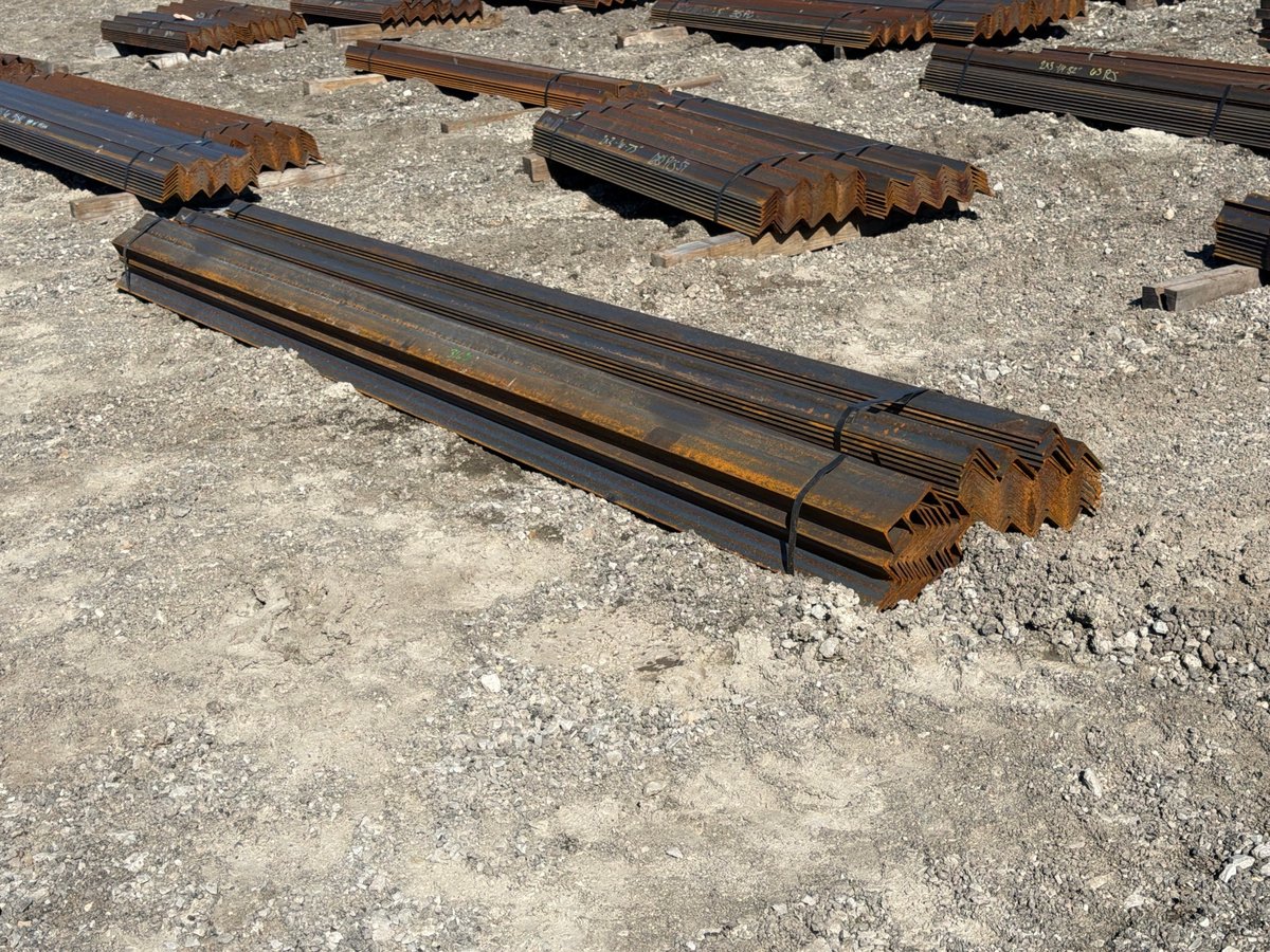 2 Bundles of 3in x 2in Steel Angle Iron, 144in Long, 102+ Pcs