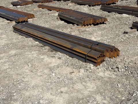 2 Bundles of 3in x 2in Steel Angle Iron, 144in Long, 102+ Pcs — photo 1