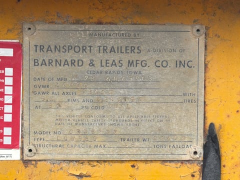 1978 Transport Trailers CR35TXF 17ft x 8ft TRI/A Lowboy Trailer — photo 11